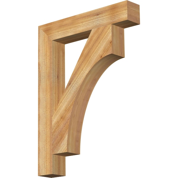 Ekena Millwork Westlake Block Rough Sawn Bracket, Western Red Cedar, 4"W x 24"D x 32"H BKT04X24X32WTL05RWR - main